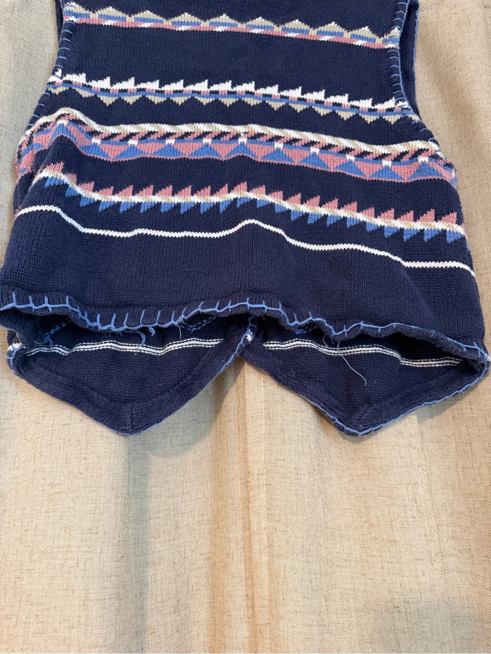 Navy Aztec Patterned Button-Front Knit Vest - Picture 7 of 7